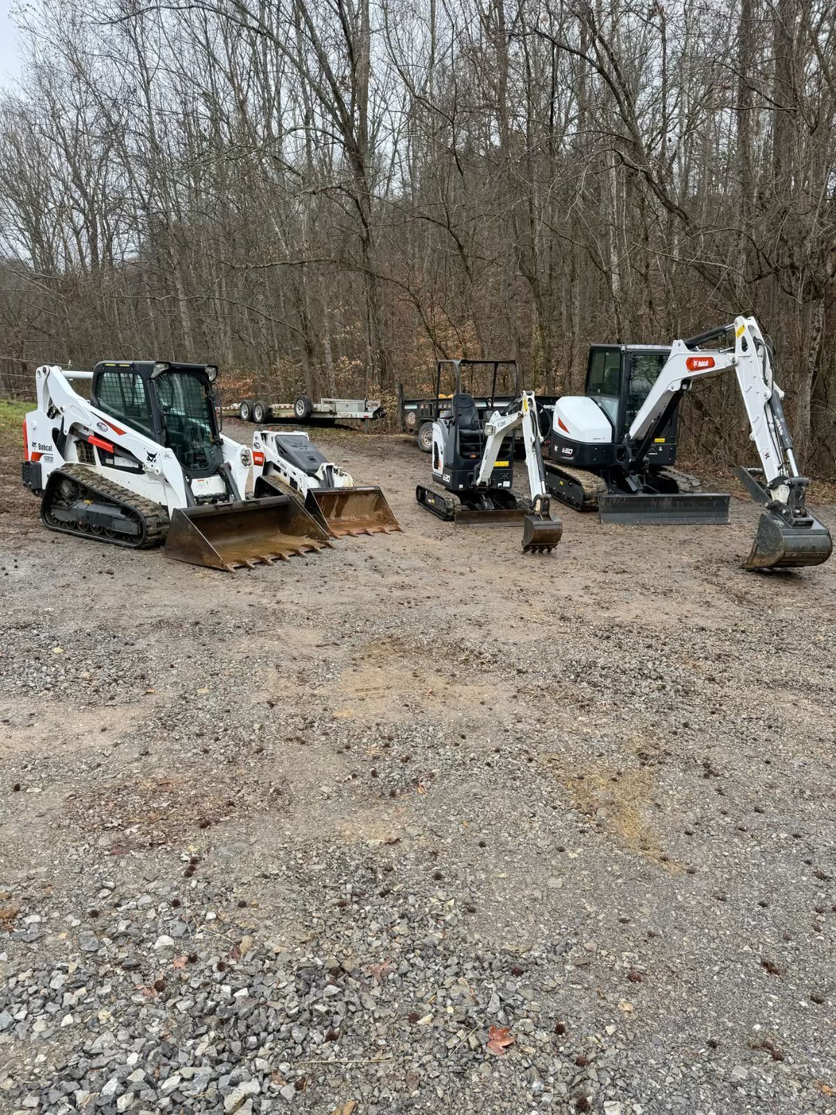Compact track loaders and mini excavators ready on site